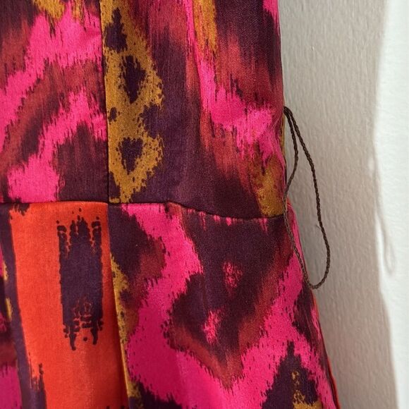 Nordstrom Eliza J NWT Ikat Print Sleeveless Dress 12 Pink Green Gold Fit & Flare - Picture 8 of 12